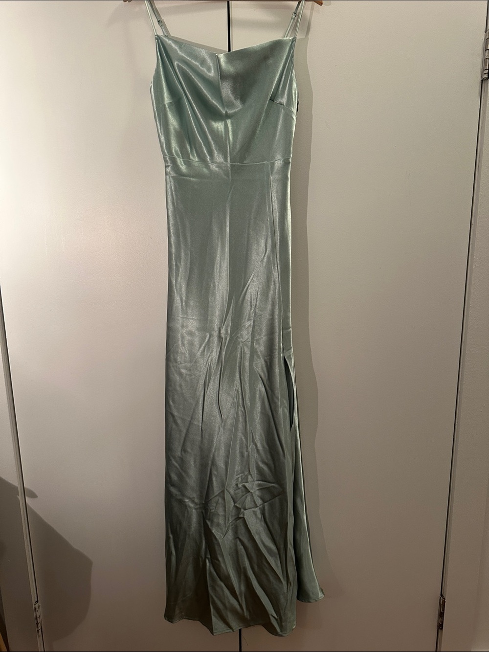 Birdy Grey Satin Cowl Slip Dress - Sage